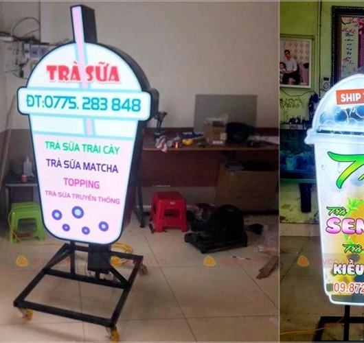 10+ Bảng hiệu hộp đèn cho quán trà sữa đẹp và giá rẻ