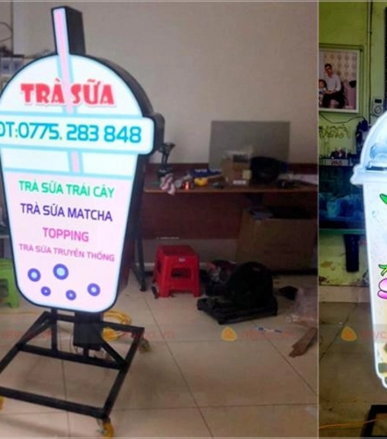 10+ Bảng hiệu hộp đèn cho quán trà sữa đẹp và giá rẻ
